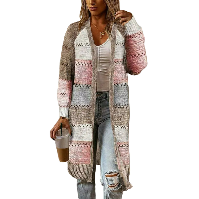 Kvinnors Casual Cardigan Randig 0