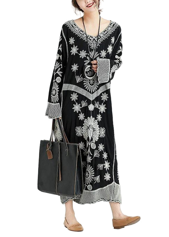 Kvinnors Chiffon Klänning med V-ringning och Lös Passform 0