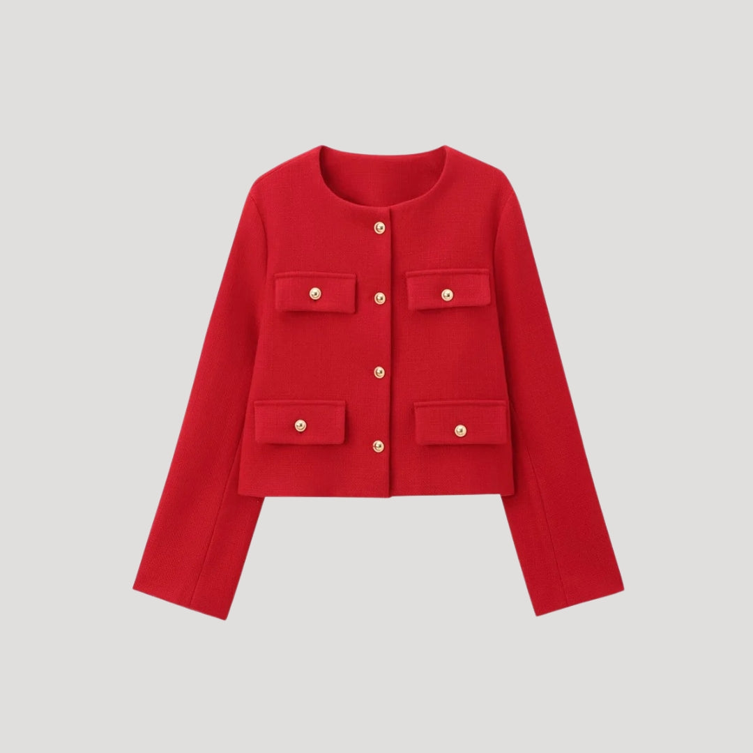 Kvinnors Croppad Cardigan med Knappfront 8