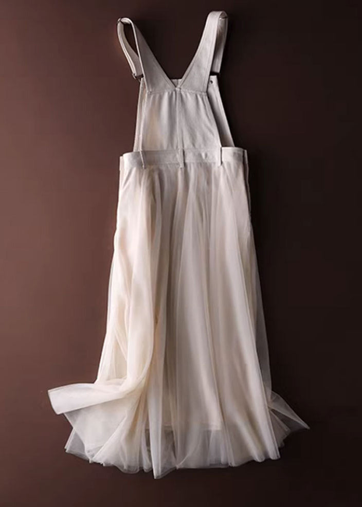 Kvinnors Denim Klänning med Tyll Detaljer 2