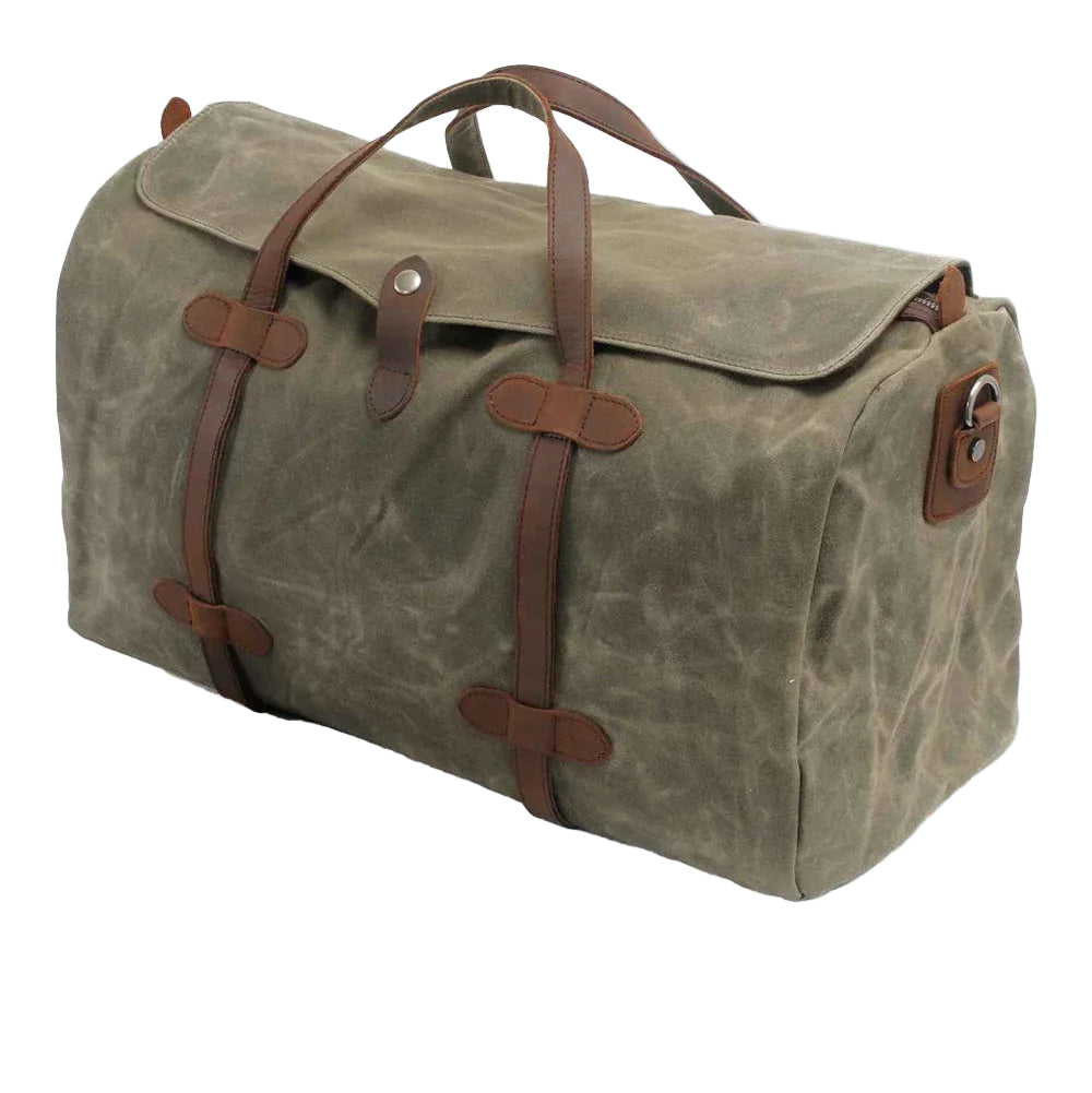 Kvinnors Duffelväska i Canvas med Läderdetaljer 0