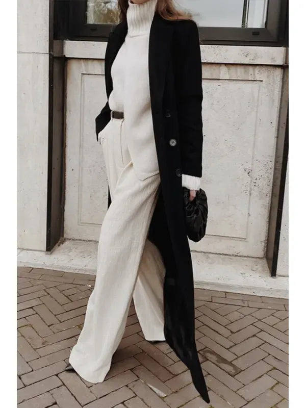 Kvinnors Fullängdskappa Dubbelknäppt 1