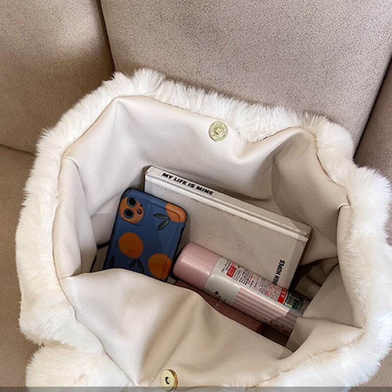 Kvinnors Handväska Plysch Vinterstil 4