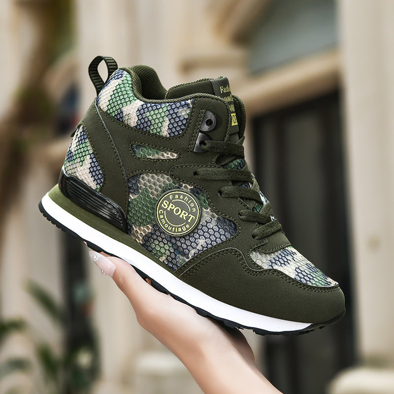 Kvinnors Höga Sneakers Kamouflagedesign Trendiga och Bekväma 3