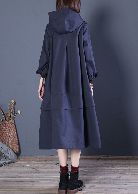 Kvinnors Hoodie Trenchcoat med Dragkedja 4