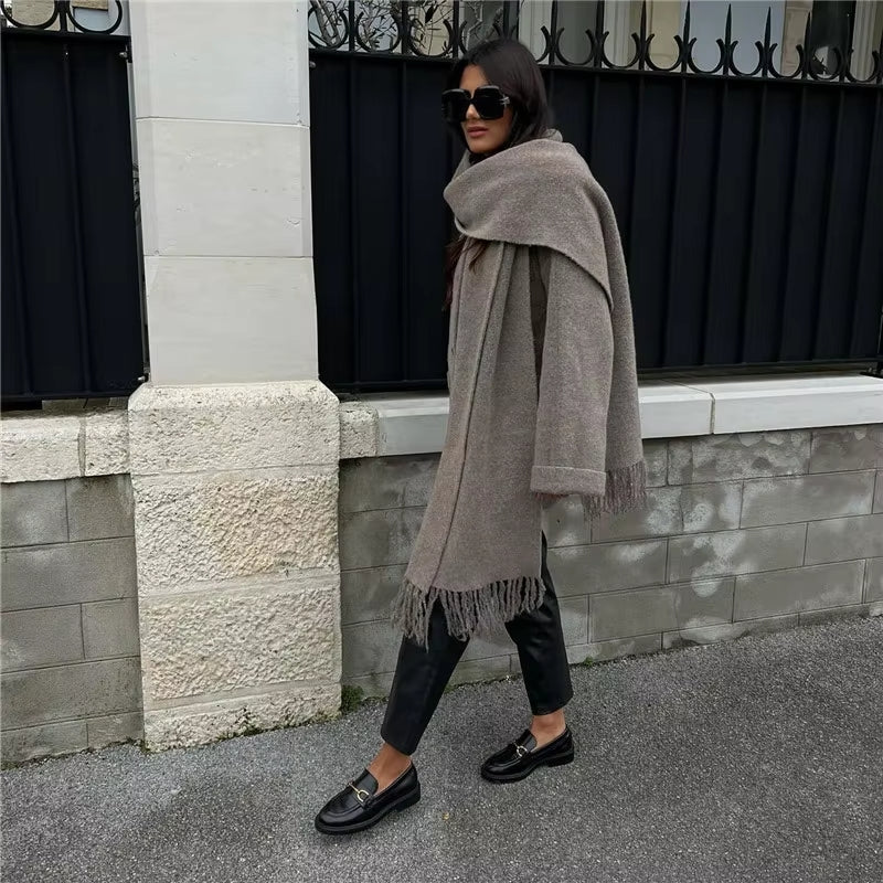 Kvinnors Kappa med Integrerad Sjal Modern Stil 2