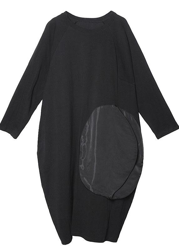 Kvinnors Klänning med O-hals och Fickor 4