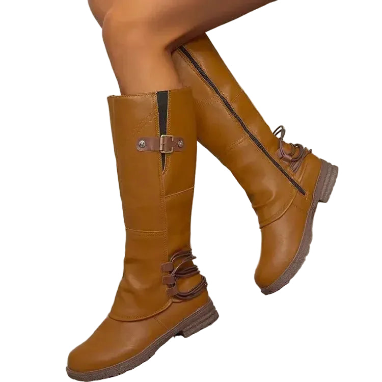Kvinnors Knähöga Stövlar Med Elegant Design 1