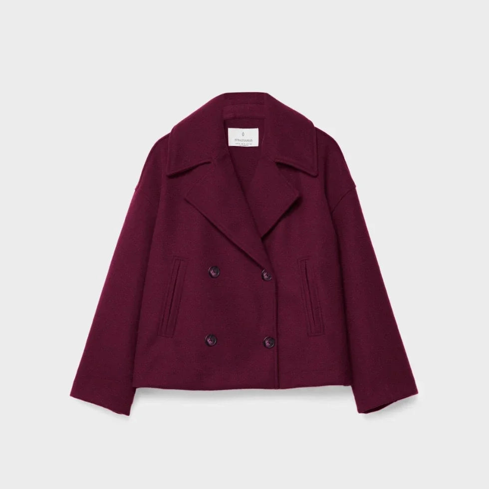 Kvinnors Kort Dubbelknäppt Kavaj 11