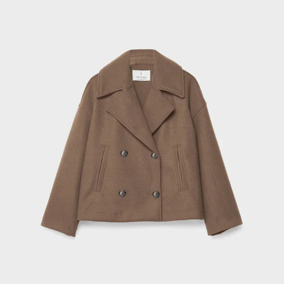 Kvinnors Kort Dubbelknäppt Kavaj 4