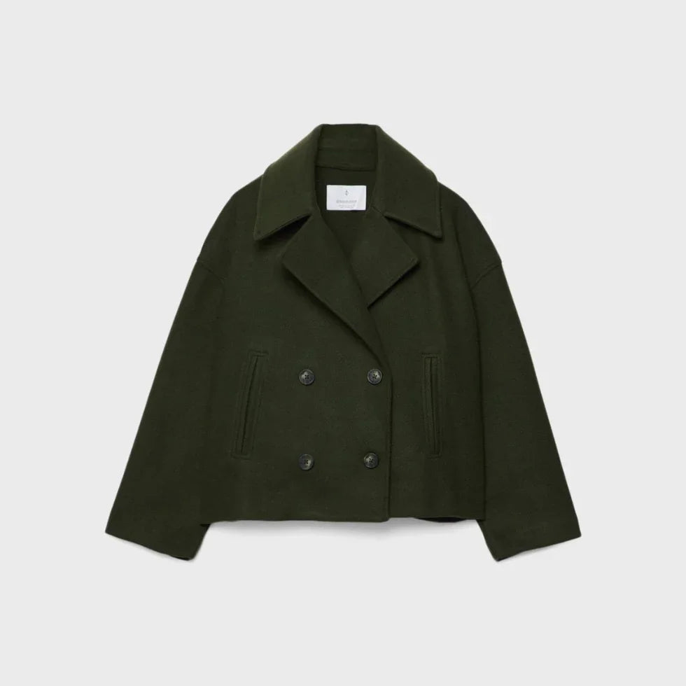 Kvinnors Kort Dubbelknäppt Kavaj 7