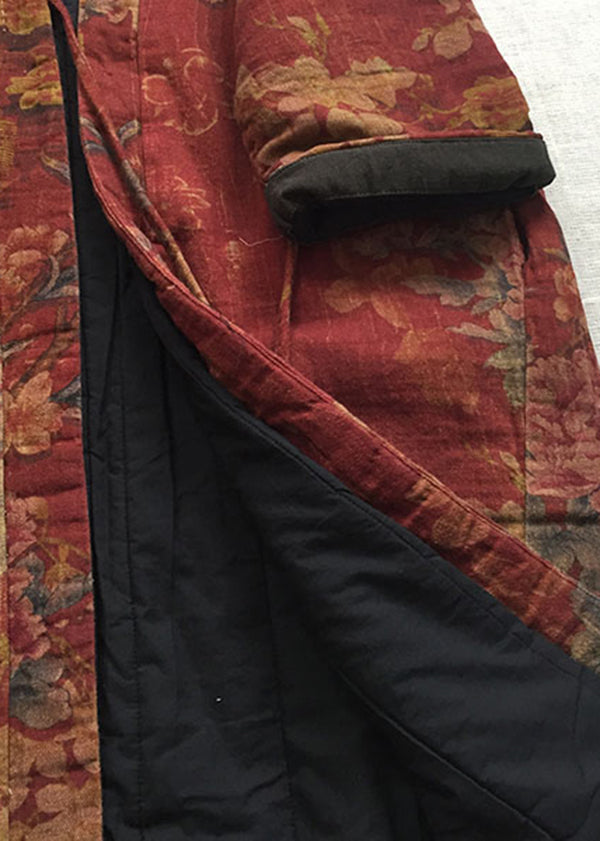 Kvinnors Lång Kappa med V-Hals och Fjäderdetaljer 4