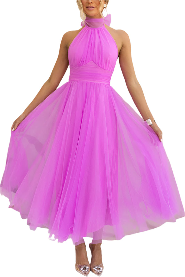 Kvinnors Lång Klänning Flödande Design 0