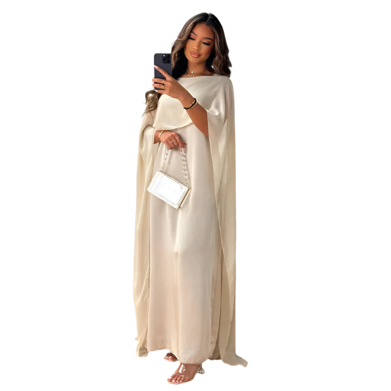 Kvinnors Lång Klänning Flödande Design Premium Tyg 0