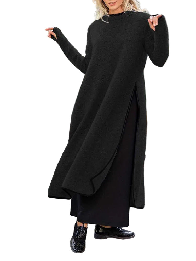 Kvinnors Lång Midiklänning Delad 0