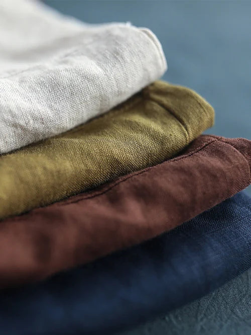 Kvinnors Långärmad Blus Av 100% Linne Med Avslappnad Passform 8