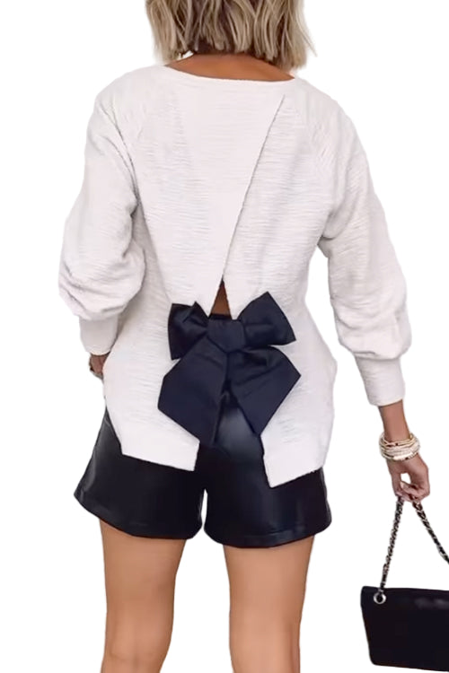 Kvinnors Långärmad Topp med Utskuren Design 0