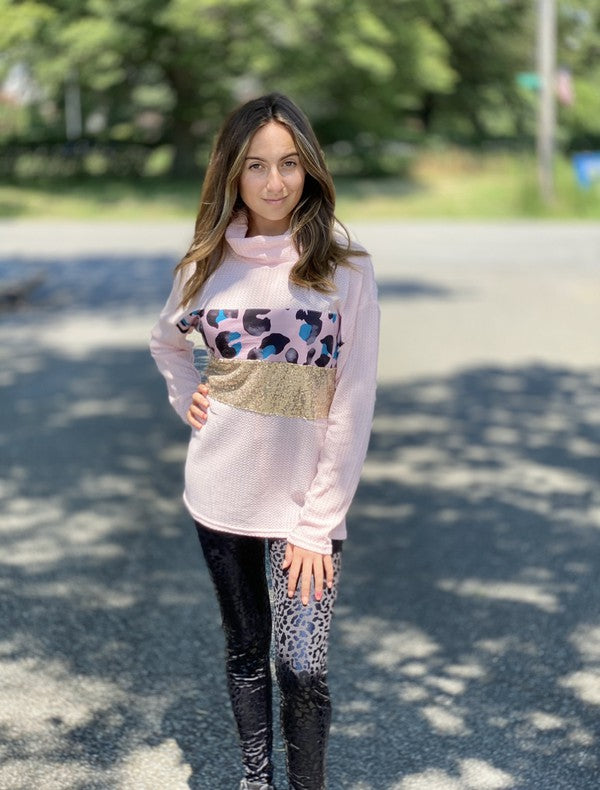 Kvinnors Leggings i Leopardtextur Svart 1