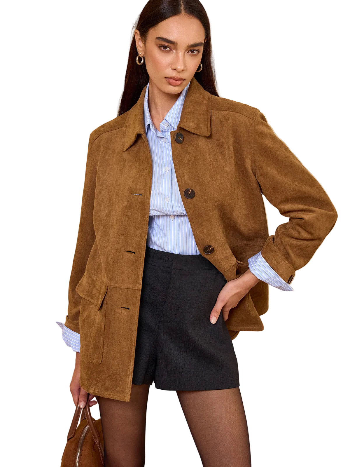 Kvinnors Mockablazer med Krage Framtill 0