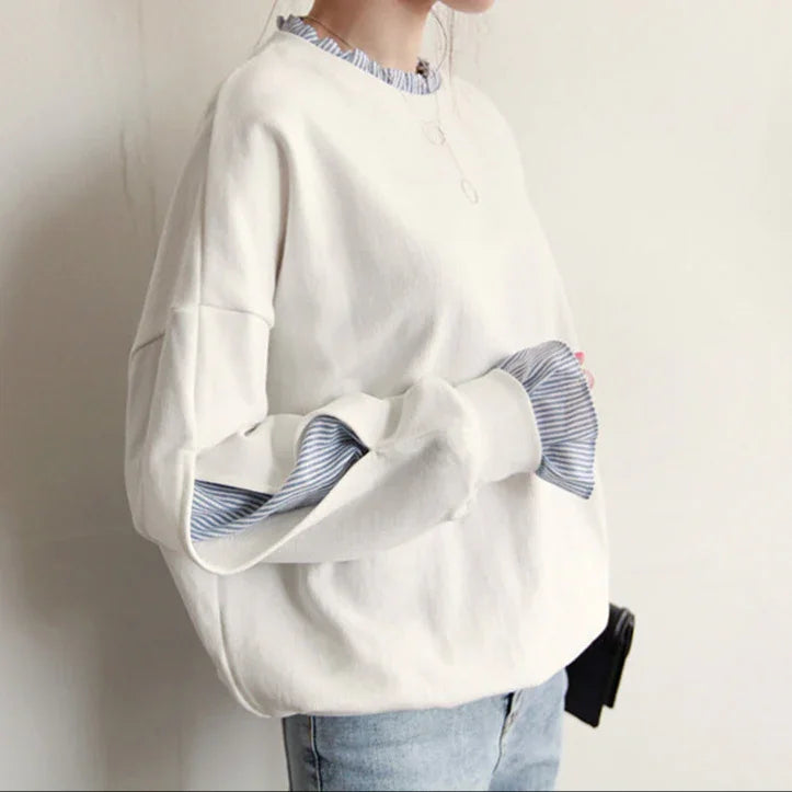 Kvinnors Överdimensionerad Tröja med Volanger 1