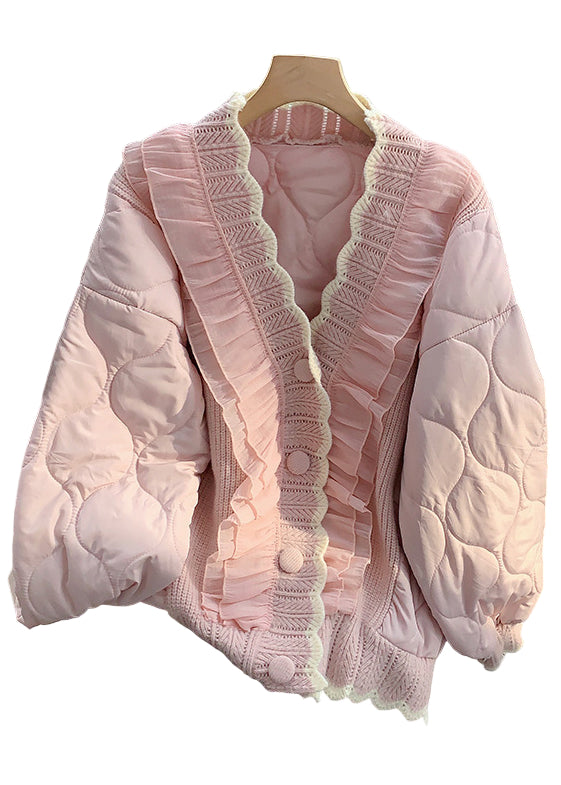 Kvinnors Parka med Volanger och Knäppning 0