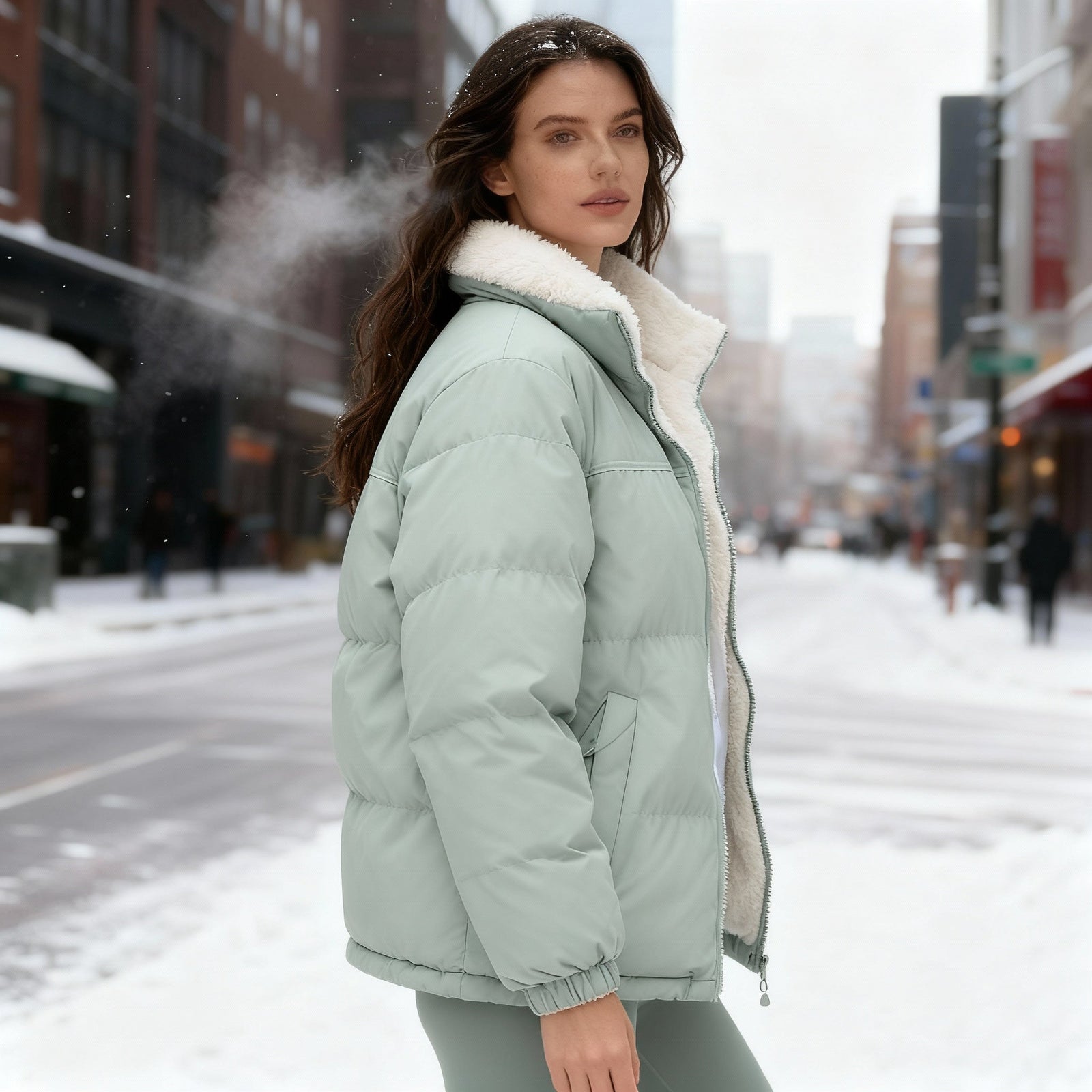 Kvinnors Quiltad Jacka Modern Design 1