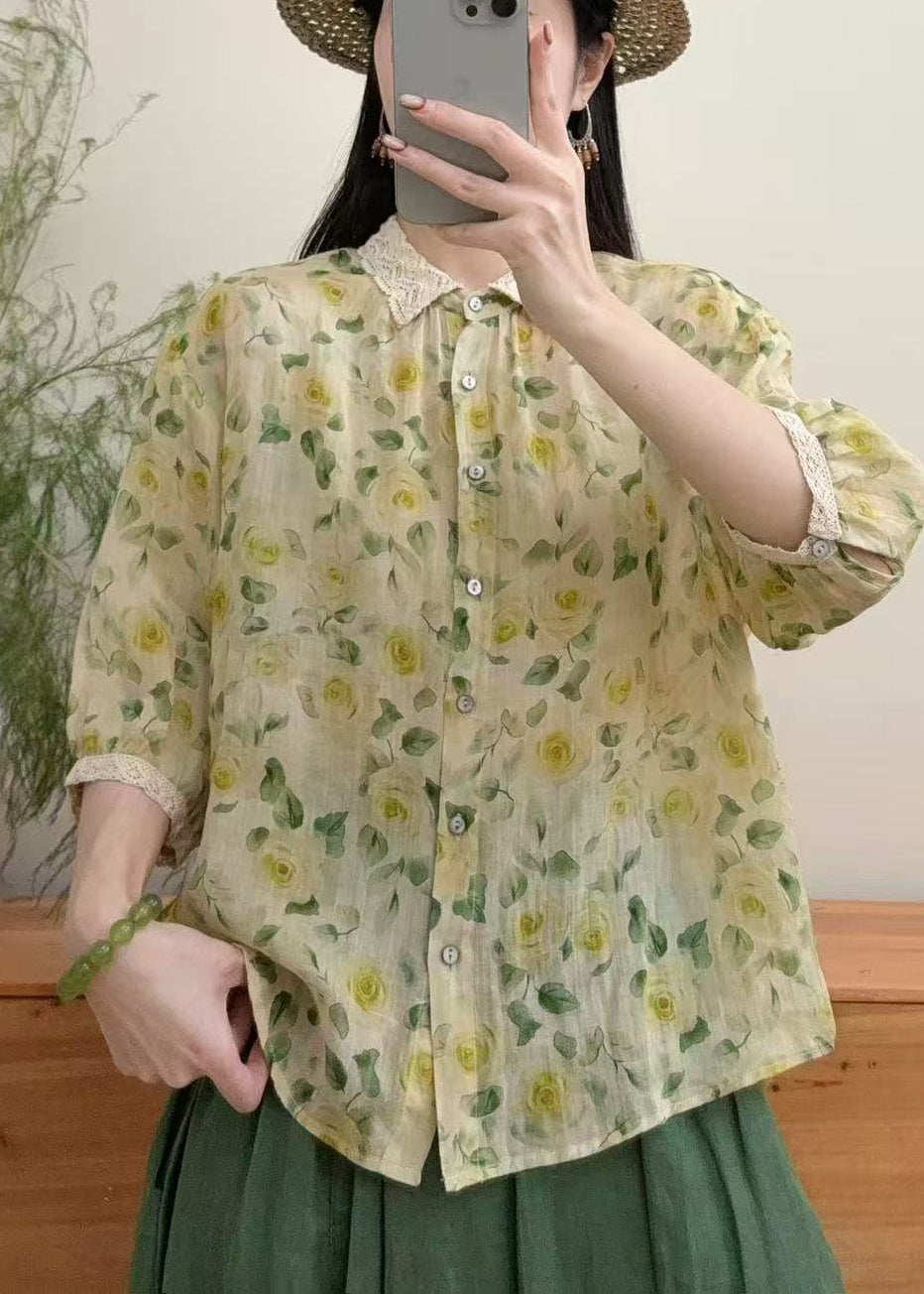 Kvinnors Skjorta med Peter Pan Krage Loose Fit 2