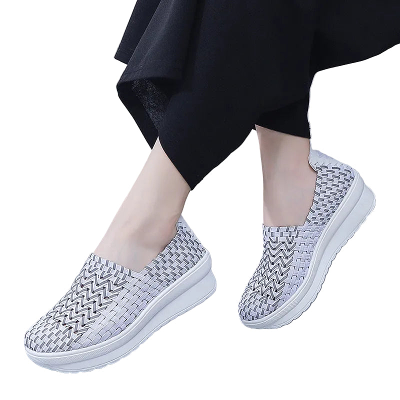 Kvinnors Slip-On Sneakers Modern Design Flätad 0