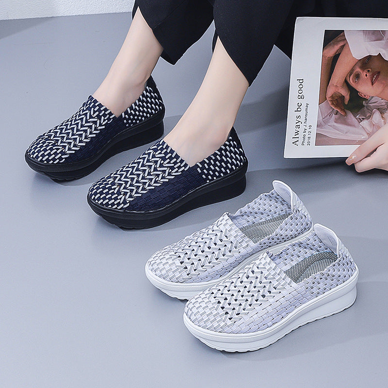 Kvinnors Slip-On Sneakers Modern Design Flätad 1