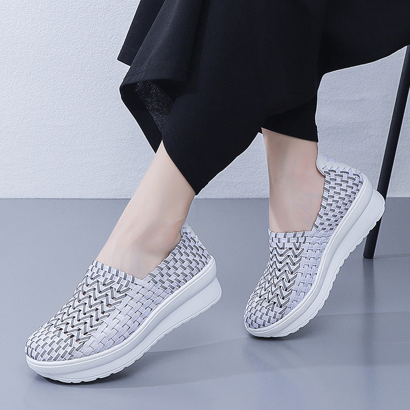 Kvinnors Slip-On Sneakers Modern Design Flätad 2