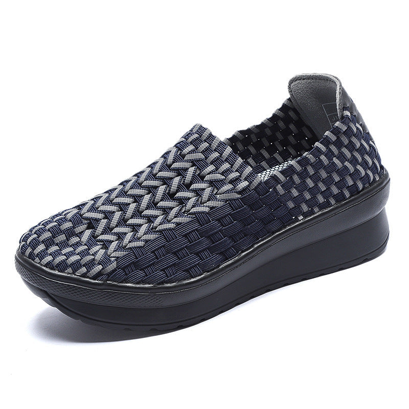 Kvinnors Slip-On Sneakers Modern Design Flätad 5