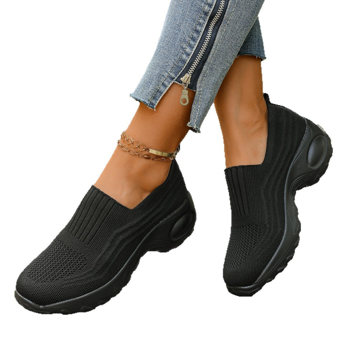 Kvinnors Sneakers Slip-On Vardaglig Sportig Stil 5