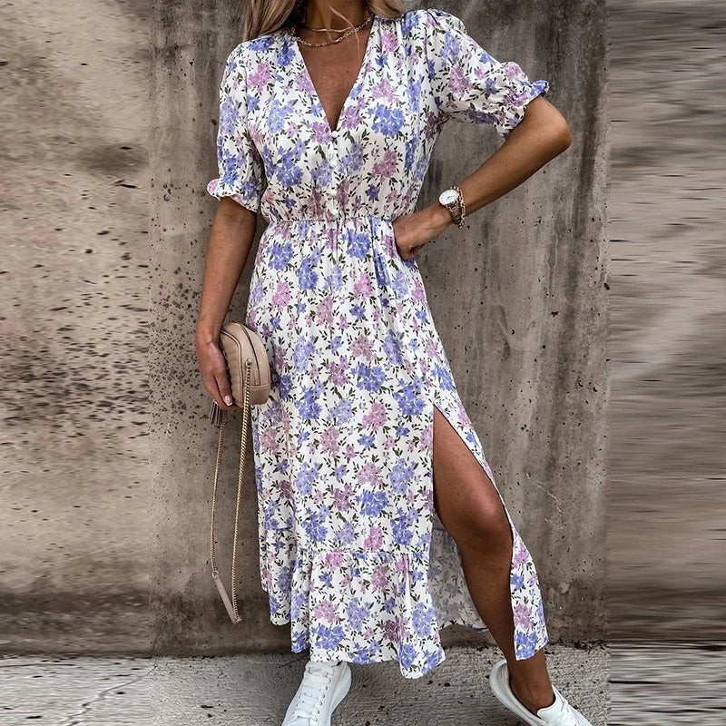 Kvinnors Sommarklänning med Blommönster 2