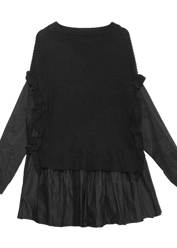 Kvinnors Stickad Sweatshirt med Hög Hals 4