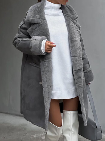 Kvinnors Teddykappa Vindtät Graciös Silhuett 4