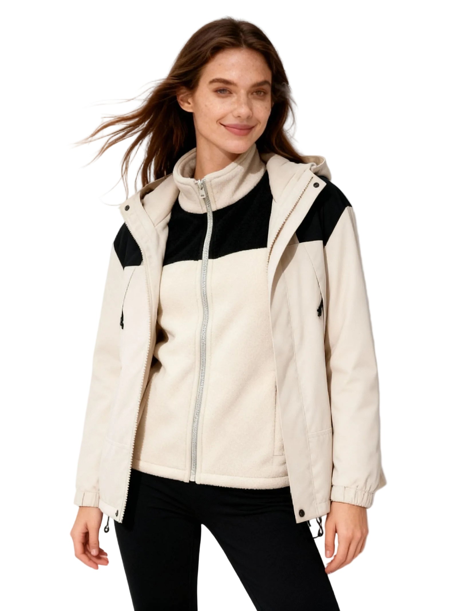 Kvinnors Vinterjacka med Huva och 3 i 1-Funktion 0