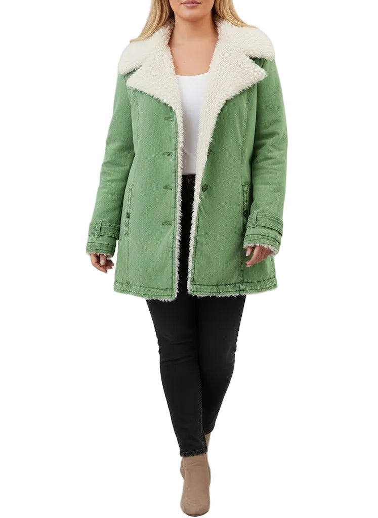 Kvinnors Vinterjacka med Sherpafoder 0