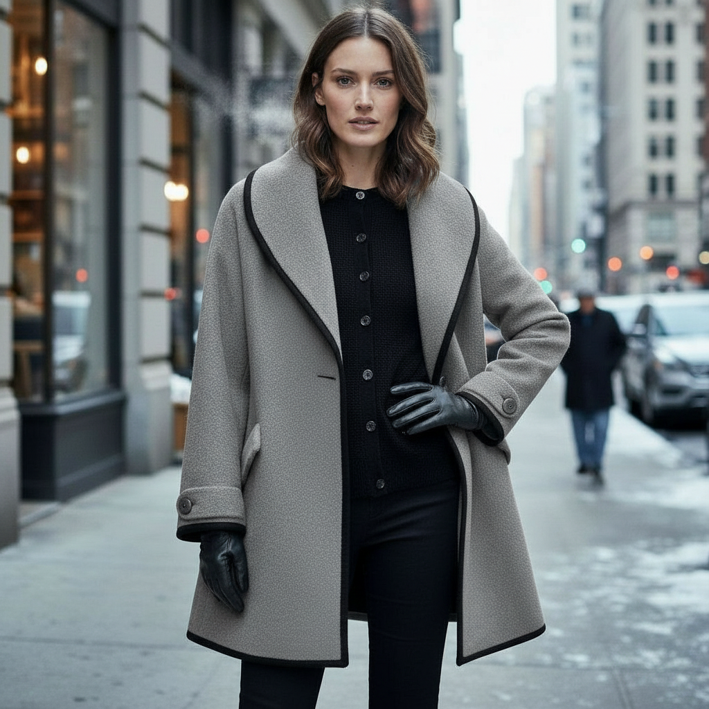 Lång Vinterjacka Dam Isolerad Modern Design 5