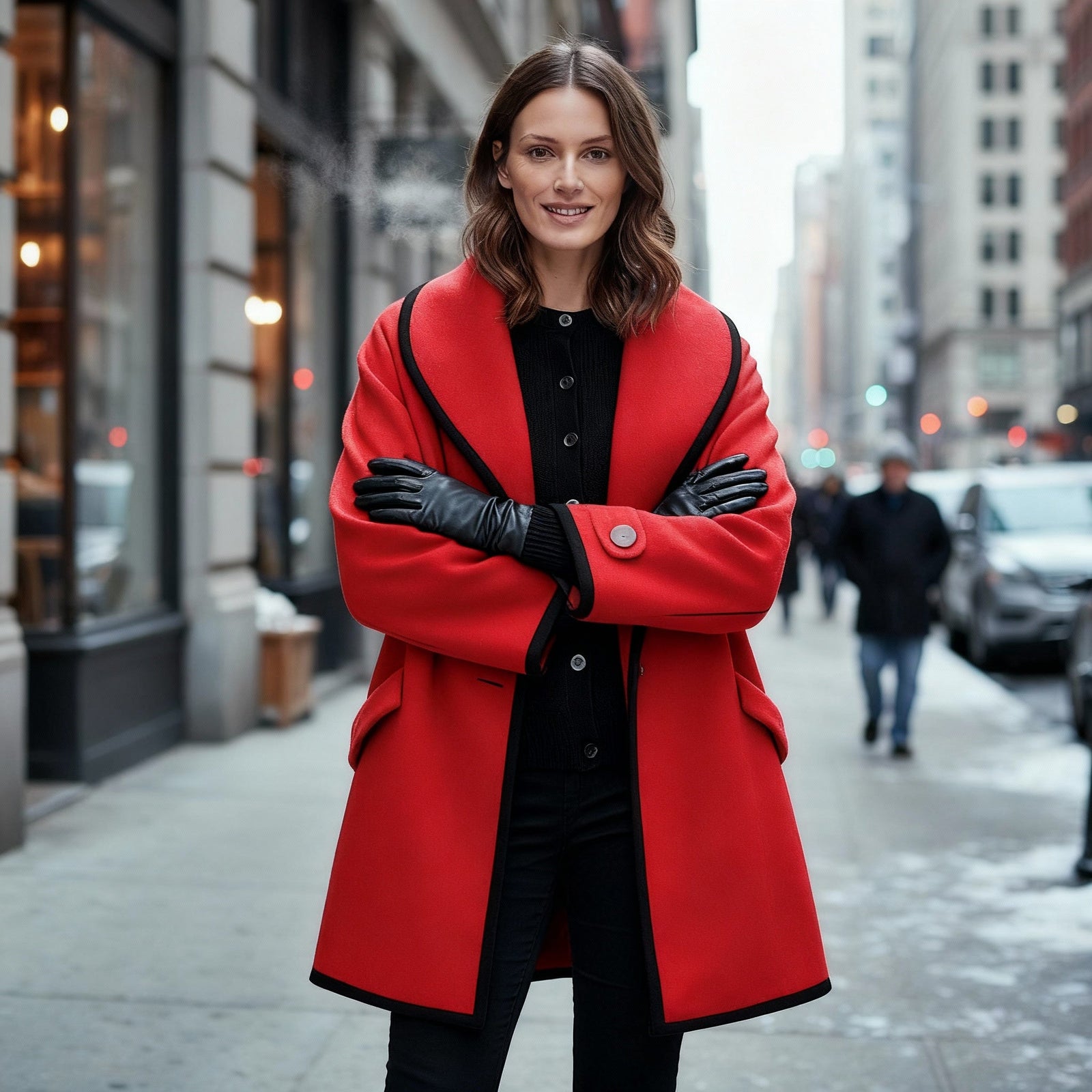 Lång Vinterjacka Dam Isolerad Modern Design 6