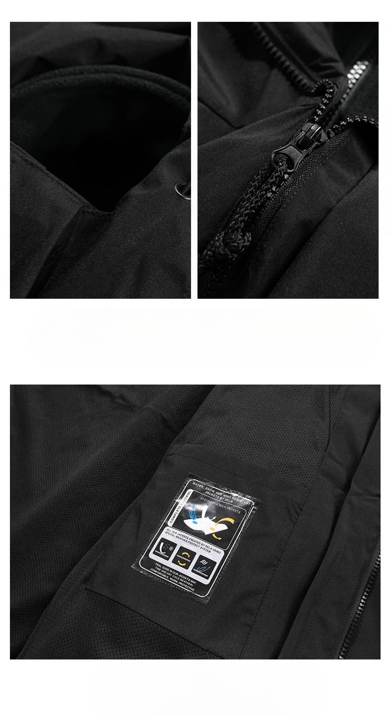 Lång Vinterjacka Dam med Huva och Vattentät Design 5