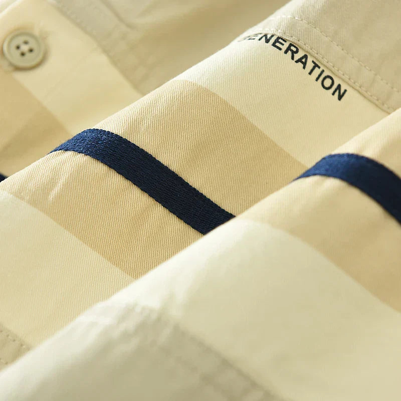 Herrskjorta Lapptäcksstil Relaxed Cotton 5