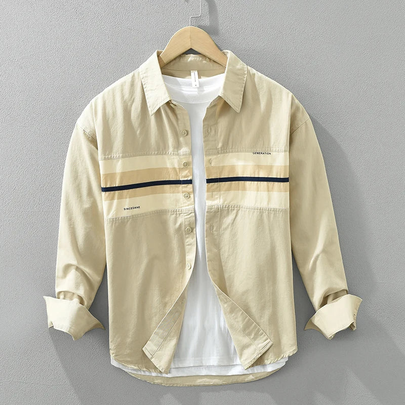 Herrskjorta Lapptäcksstil Relaxed Cotton 2