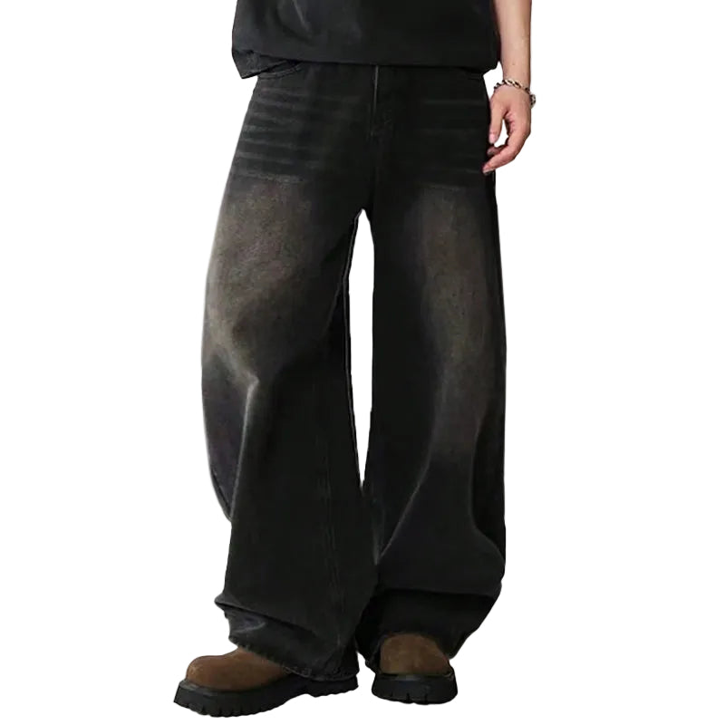 Mäns Baggy Jeans med Bred Benform 0