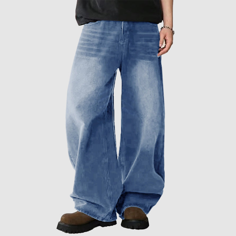 Mäns Baggy Jeans med Bred Benform 2