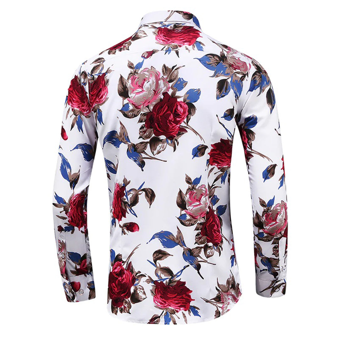 Mäns Blommig Skjorta med Romantisk Design 2