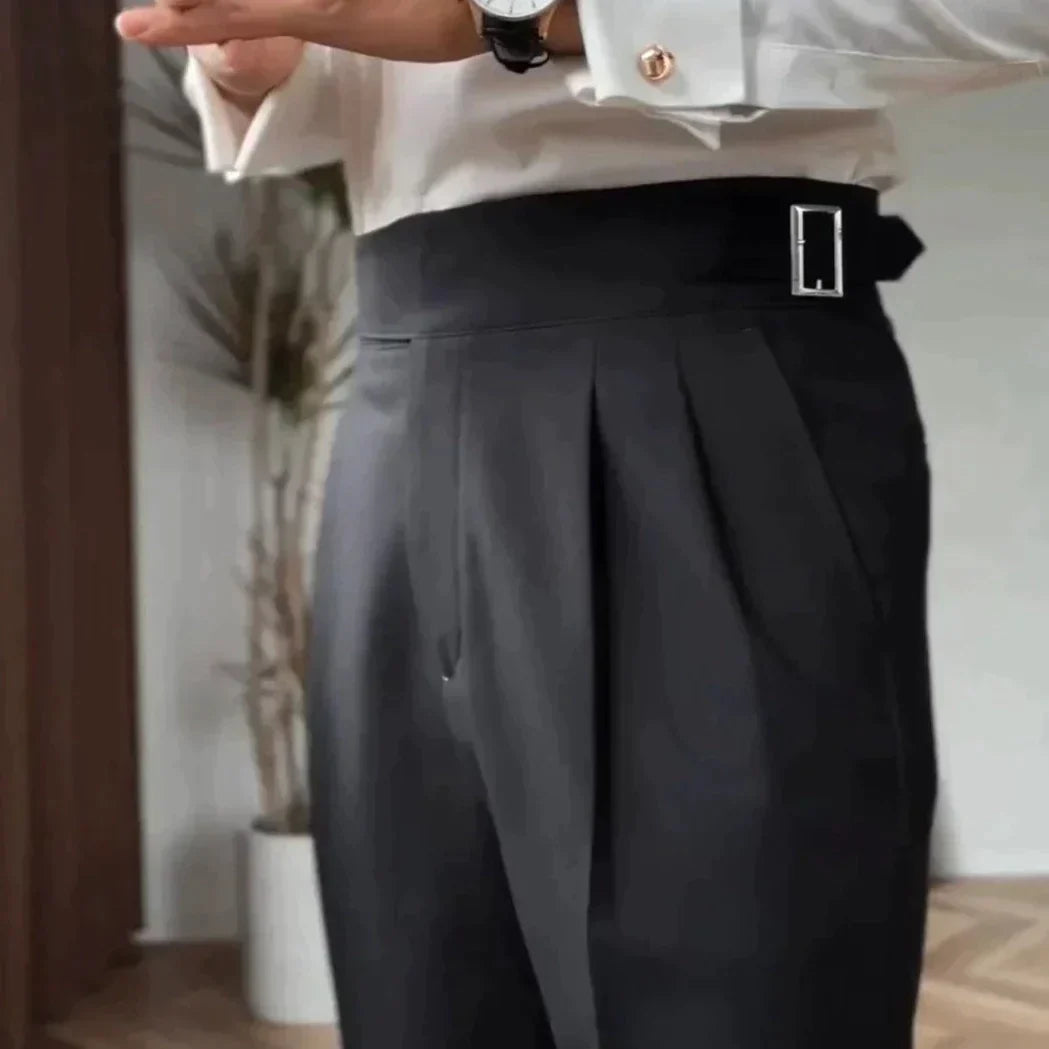 Mäns Byxor Slimmad Med Spänne Modern Stil 10