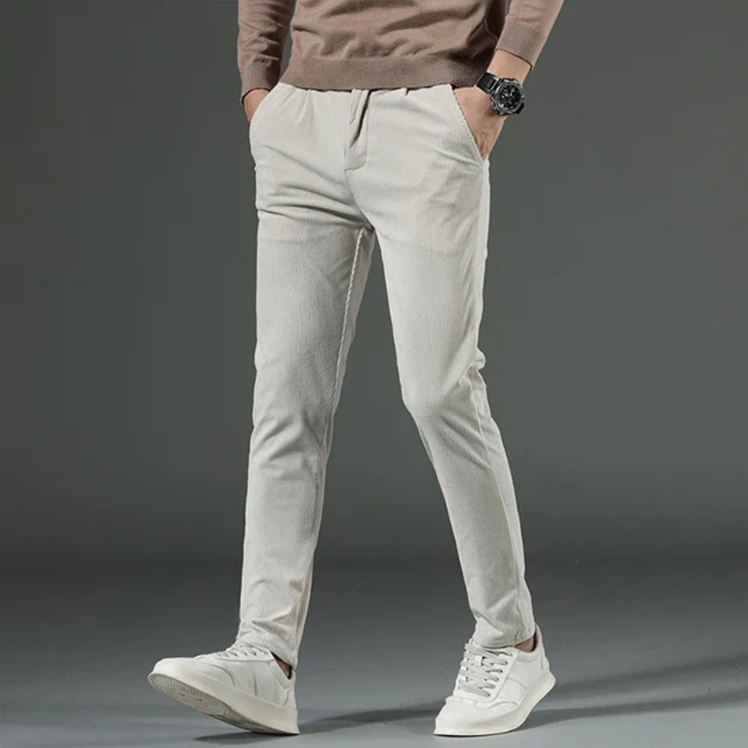Mäns Fullängdsbyxor med Plisserad Design 6