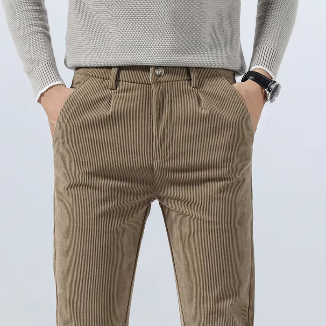 Mäns Fullängdsbyxor med Plisserad Design 7