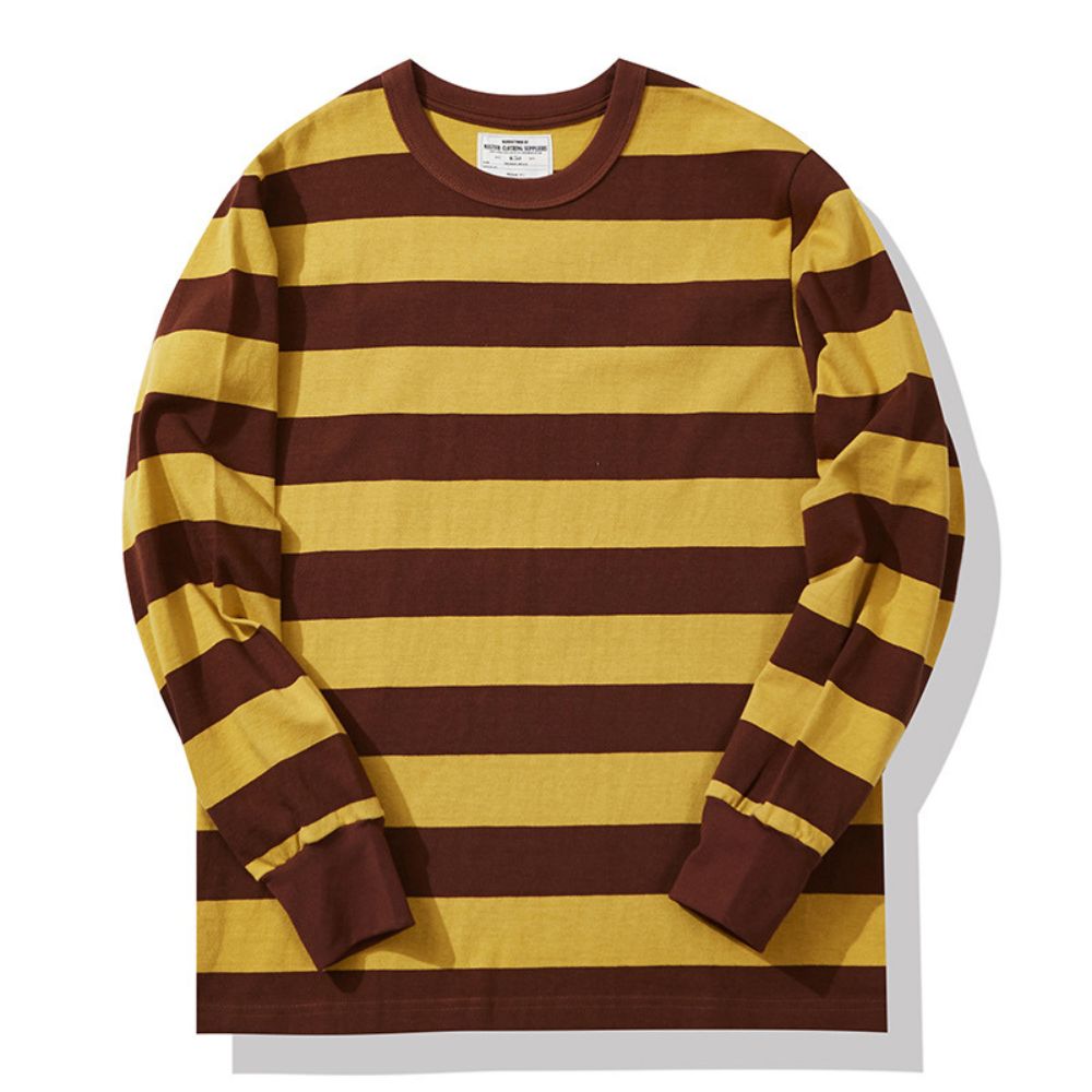 Mäns Hemsweater med Randig Design 5