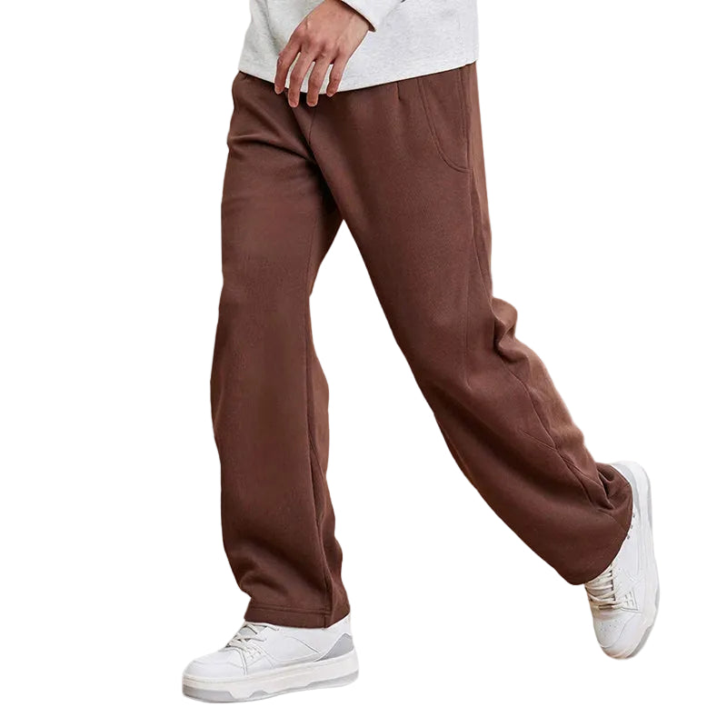 Mäns Joggers med Raka Ben och Avslappnad Passform 0
